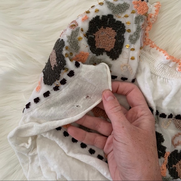 Free People Cross Stitched Floral Crop Top - Picture 8 of 8